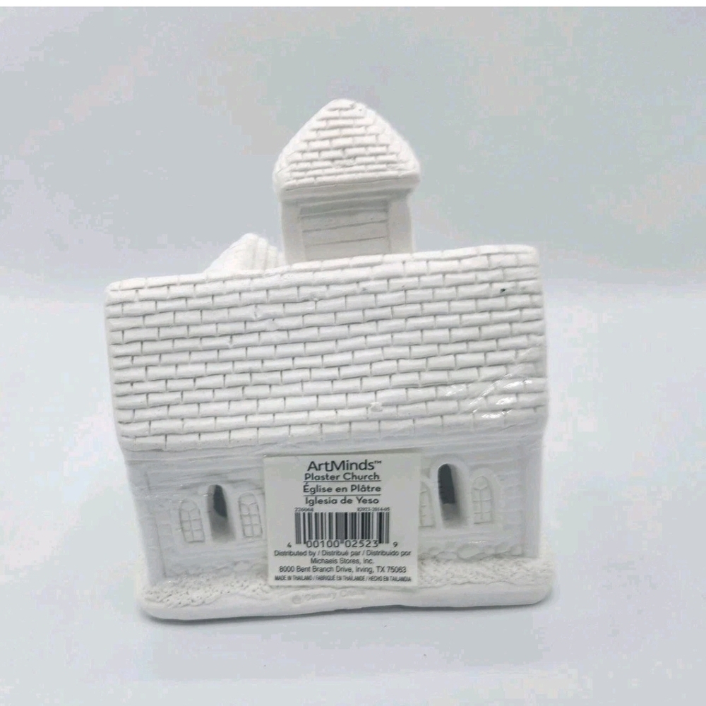 Village Church Ready To Paint Ceramic Plaster Christmas Village NEW Artminds - Picture 4 of 6